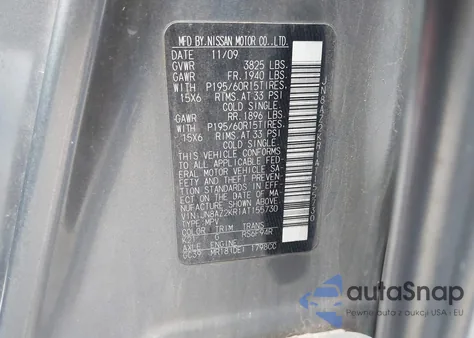 2010 Nissan Cube 1.8 из США, поврежденный, VIN JN8AZ2KR1AT155730